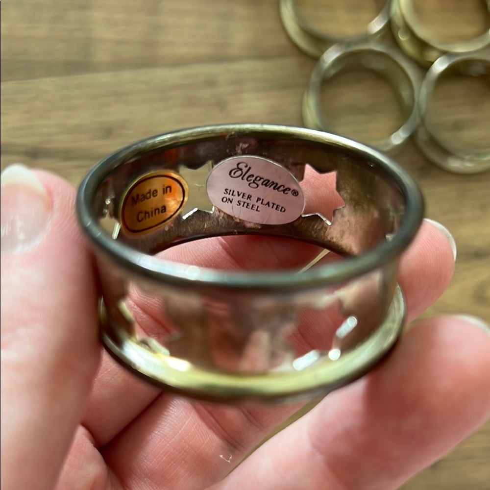 Silver Star Napkin Rings - Picture 2 of 3